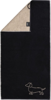Cawö Handtuch Cawö Handtuch Duschtuch Gästetuch We love Dogs 6248-93 Dackel Schwarz, Walkfrottier, 100% Baumwolle