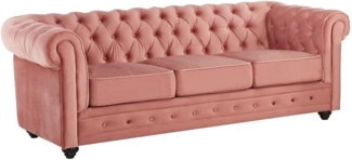 Vente-unique - Sofa 3-Sitzer - Samt - Rosa - CHESTERFIELD