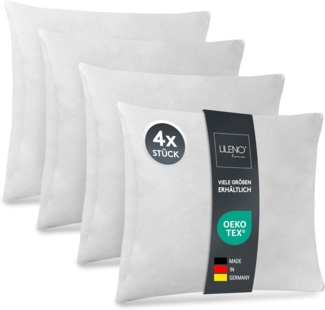 LILENO HOME 4er Set Kissenfüllung 40x40 cm - 40°C waschbares Innenkissen geeignet für Allergiker - Polyester Kisseninlet als Couchkissen, Sofa Kissen, Cocktailkissen und Kopfkissen
