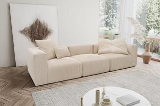 DOMO. collection Malia Modulsofa, 3 Sitzer bestehend aus DREI Modulen, 3 Couch, Sofa, beige, 301 x 108 cm