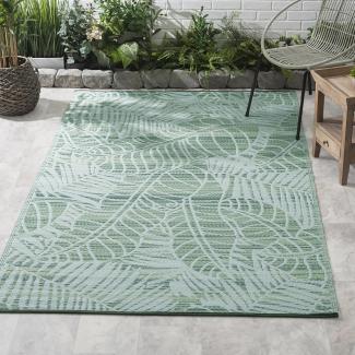 Fab Hab Outdoorteppich Manila Green aus recyceltem Plastik grün wetterfest 120x180 cm