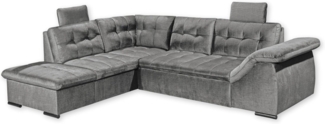 Schlafsofa Estrella von Ed Exciting Design – mit Bettkasten, variablen Kopfstützen und Schlaffunktion Farbe Grau