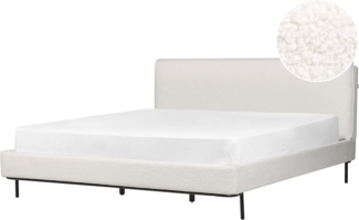 Bett mit Lattenrost CORIO 180 x 200 cm Bouclé Cremeweiß