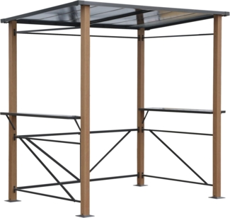 Leco Luxus-Grillpavillon, anthrazit-grautransparent, 2,35 x 1,50 x 2,27 m (L x B x H)