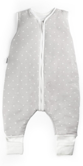 Ehrenkind® Baby Sommerschlafsack mit Füßen 1.0 TOG aus weicher OEKO-TEX zertifizierter Bio-Baumwolle | Sommer Schlafsack | Baby Schlafsack Gr. 80 Grau mit weißen Punkten | 1 Tog