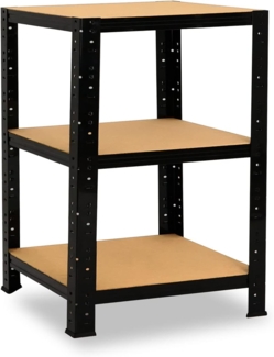 shelfplaza Schwerlastregal BLACK, 90x60x60cm, Metallregal schwarz mit 3 Böden je 175kg Tragkraft, Steckregal als Lagerregal, Büroregal & Lastenregal, Regal Metall schwarz