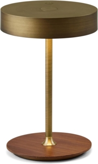 Halo Design 745784 LED Akku Tischleuchte On The Move antikmessing walnuss