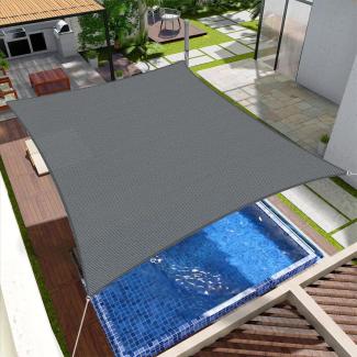 SUNNY GUARD Sonnensegel Rechteckig 3x4 m Sonnenschutz Atmungsaktiv HDPE UV Schutz für Balkon Terrasse Garten, Grau Anthrazit