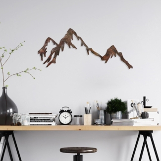 dekoratives Wandaccessoire aus Metall, 'Rusty Mountain', 45 x 0,15 x 70, Antiquität
