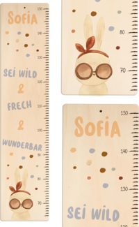 KIDSMOOD - Messlatte für Kinderzimmer Personalisiert, 70-140 cm - Messlatte Kinder Holz personalisiert Mit Namen für Baby- & Kleinkinderzimmer - Individuelles Geschenk für Kinder und Babys zum Geburt