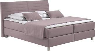 Maintal Boxspringbett Denver, 180 x 200 cm, Strukturstoff, 7-Zonen-Taschenfederkern Matratze h2, Flieder