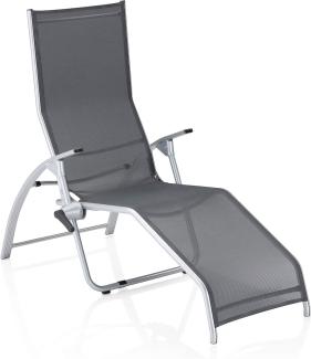 Kettler Bäderliege Tampa Aluminium silber/Outdoorgewebe anthrazit ergonomische Sonnenliege kippbar