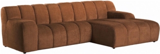 Vente-unique - Ecksofa - Ecke rechts - Chenille Stoff Terrakotta - BELADON
