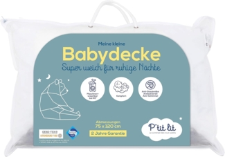 P'tit Lit – Baby-Steppdecke | Kinder – 75x120 cm – Anti-Milben-Decke – ideal für Bett 60x120 cm – 100 % Mikrofaser – Oeko Tex®