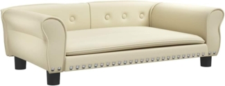 vidaXL Hundebett Creme 95x55x30 cm Kunstleder 171818