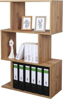 Standregal 106 x 70 x 30 cm Eiche braun – Aktenregal Bücherregal Wohnzimmer RICOO WM075-EG