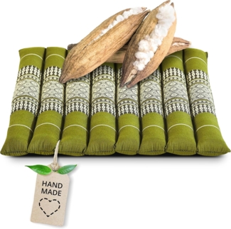 livasia Sitzkissen Steppkissen 35 cm, vegan und handgefertigt, 35x35x4,5cm, Kapok