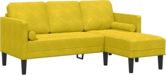 vidaXL L-förmiges Sofa Gelb 173 x 131 x 67 cm Samt 42001932