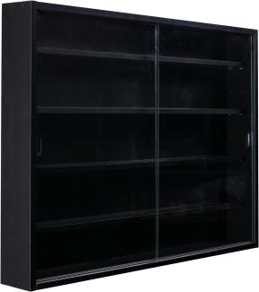 Inter Link - Sammlervitrine - Hängevitrine - Wandregal - Glasvitrine - Wandvitrine - Hängeregal - Schaukasten - MDF - Schwarz (80x60x9. 5 cm) Blacklava