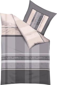 Kaeppel Mako Satin Bettwäsche Gestreift Etienne 135x200 cm Hellgrau