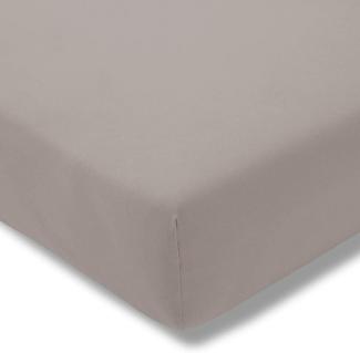 ESTELLA Spannbetttuch Zwirnjersey | Kiesel | 150x200 cm | passend für Matratzen 140-160 cm (Breite) x 200-220 cm (Länge) | trocknerfest und bügelfrei | 97% Baumwolle 3% Elastan