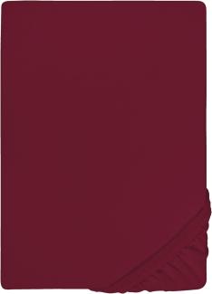 Biberna Feinjersey Spannbettlaken Spannbetttuch 180x200 cm - 200x200 cm Burgund