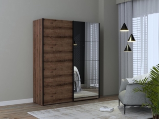 Forte 'Jacky' Schwebetürenschrank, Kleiderschrank in Schlammeiche 2-türig, 170x210 cm