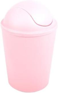 MSV Kosmetikeimer Abfalleimer Schwingdeckeleimer 5,5 Liter Kunststoff Pastellrosa