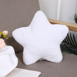 Kuschelkissen Kinder Sternkissen, Weiche Flauschige Sternform Zierkissen Sofakissen für kuschelecke Kinderzimmer Schlafzimmer Deko (Weiß,28 cm)