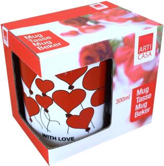 Tasse 300ml Kaffeetasse Geschenk Teetasse Liebe, Herz, Küsse oder I Love You Liebe