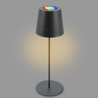 BRILONER - LED Tischlampe kabellos mit Touch, buntes RGB+W Licht, höhenverstellbar, Nachttischlampe, Leselampe, LED lampe, Campinglampe, Tischleuchte, Akku Lampe, Outdoor, 36x10,5 cm, Anthrazit