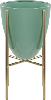 Blumentopf mit Beinen LEFKI Metall 16 cm Mintgrün