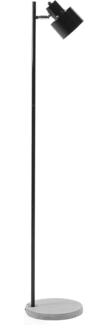 'Corbones' Stehlampe Schwarz Metall 149 cm Betonfuß verstellbarer Schirm Scheinwerfer-Look Kabel mit Schalter Industrie Design