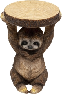 Kare Design Beistelltisch Animal Sloth, Braun, 22 cm Durchmesser, Faultier Motiv, Tiermotiv, Wohnzimmertisch, Sofatisch, Couchtisch, Nachttisch, Betttisch