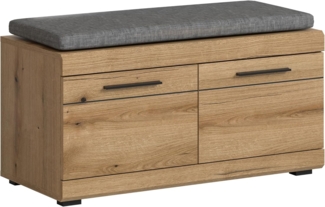 Sitzbank inkl. Sitzkissen (B/H/T: 90x44x40 cm) in Evoke Oak Nachbildung
