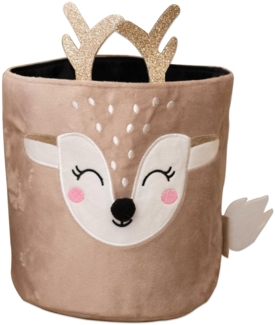 Papierdrachen Stoff Utensilo | Motiv Reh | Aufbewahrung für Spielzeug - Kinderzimmer Dekoration | Spielzeugkorb - Stoffkörbchen aus Samt 21 cm - Set 3