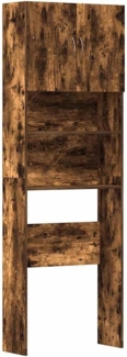 vidaXL Waschmaschinenumbauschrank Waschmaschinenschrank Räuchereiche 64x24x190 cm Holzwerkstoff (1-St)