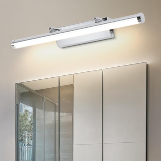 Dehobo LED Spiegelleuchte Bad 42CM 9W - Spiegellampe Badezimmer mit Schalter IP44 Wandbeleuchtung Neutralweiß 4000K 730LM für Badzimmer - Badleuchte Badspiegel Lampe Edelstahl Spiegel Schminklicht