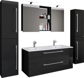 VCM Badmöbel Waschtisch Budasi 917560 Schwarz H. 150 x B. 178 x T. 46 cm