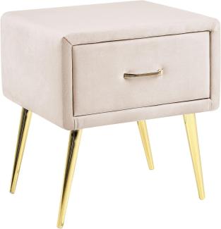 Nachttisch FLAYAT Samtstoff Helles Beige