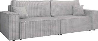 Schlafsofa Kobaro Cord mit 2 Bettkästen und Schlaffunktion (Farbe: Poso 110)