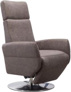 Cavadore TV-Sessel Cobra / Fernsehsessel mit Liegefunktion, Relaxfunktion / Stufenlos verstellbar / Ergonomie L / Belastbar bis 130 kg / 71 x 112 x 82 / Lederoptik Dunkelbraun