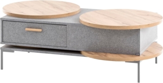 Schildmeyer Looks by Wolfgang Joop Couchtisch, Eiche Landhaus/Feel Grey, Holzwerkstoff, 128.2 x 76 x 41.1 cm, 701740