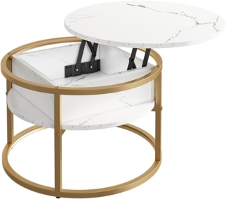 Vicco Couchtisch Weiß/Gold 57x57 cm, Marlo