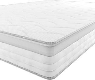 Amazon Basics Extra Komfort Frühlingsmatratze mit sieben Zonen weich, 140x200 cm - Mittel-Hart (H3/H3+)