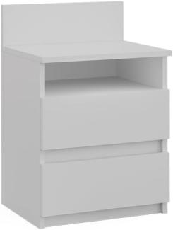 Vicco Nachttisch Monty, 39,6 x 59,1 cm, Weiß, Nachtschrank mit 2 Schubfächer