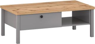 Couchtisch Wohnzimmertisch Melini 110x60x40cm schiefergrau Eiche Delano hell