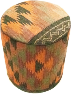 Sonderform,XS / 80 cm Ø Rund & kleiner,Mehrfarbig,Patchwork,Schurwolle,Afghanistan