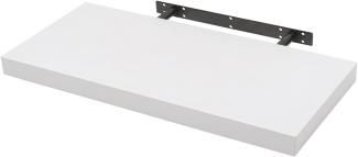 WOLTU Wandboard Wandregal CD DVD Regal Bücherregal Schweberegal Holz Board 80x22. 9x3. 8cm Weiß für Büro, Wohnzimmer, Schlafzimmer, Küche RG9318ws