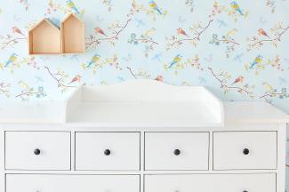 KraftKids Wickelaufsatz Wickelaufsatz für breite HEMNES Kommode 160 cm mit Blende, weiß kindergerecht abgerundete Kanten